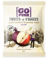 Chips de verduras con manzana, salados sin gluten BIO 40 g GO PURE